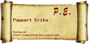 Pappert Erika névjegykártya